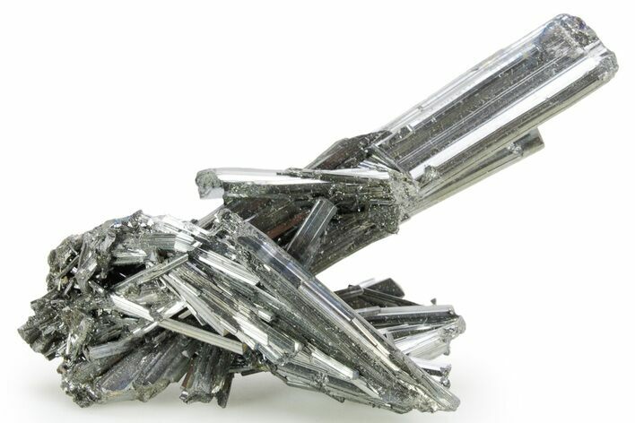 Very Lustrous Metallic Stibnite Crystals - Jiangxi, China #365322